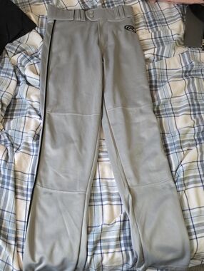 Rawlings Men’s Light Gray Jogger Pants with Black Piping